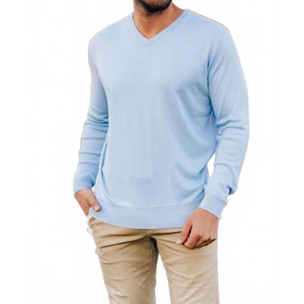 NEW WEIV soft touch chadwick v neck dress sweater in light blue